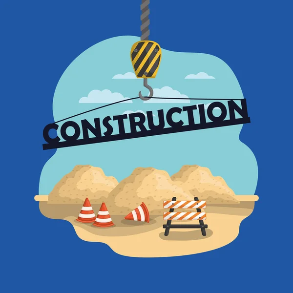 Travailleur en construction lieu vecteur illustration — Image vectorielle
