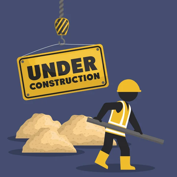 Trabalhador em construção lugar vetor ilustração — Vetor de Stock