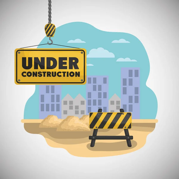 Worker under construction place vector illustration — Stock Vector