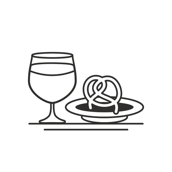 Икона пива и крендельков октоберфест — стоковый вектор