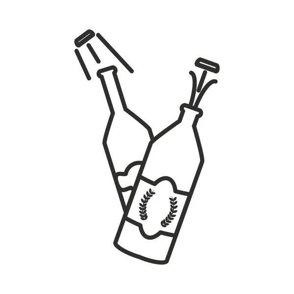 Bouteille bière oktoberfest festival icône — Image vectorielle