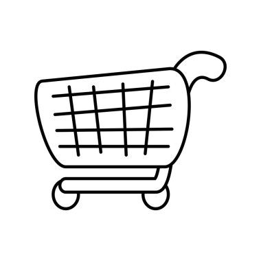 alışveriş sepeti izole simge vektör illüstrasyon