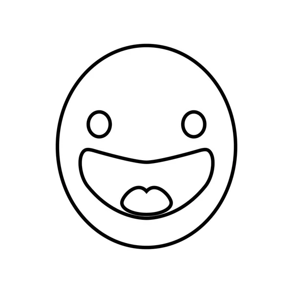 Dessin animé tête heureuse personnage kawaii — Image vectorielle