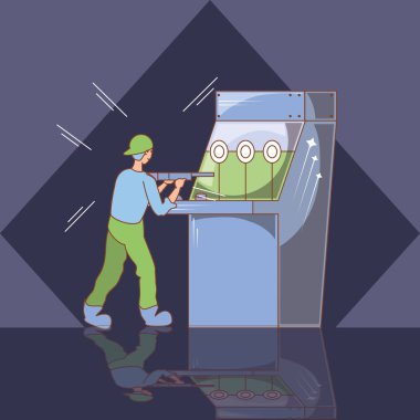 doldurulmuş oyuncaklar ile sikke video oyun konsolu adam