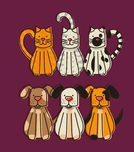 Mascottes avec animaux de compagnie boutique ensemble icônes — Image vectorielle