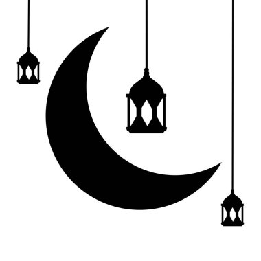 ay asılı vektör illustratio ile ramazan kareem lamba