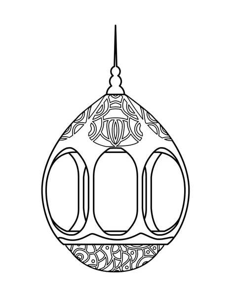 Рамадан Карим лампа с векторными иллюстрациями луны — стоковый вектор