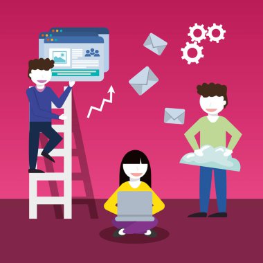 Veritabanı dijital tasarım. vektör illüstrasyon