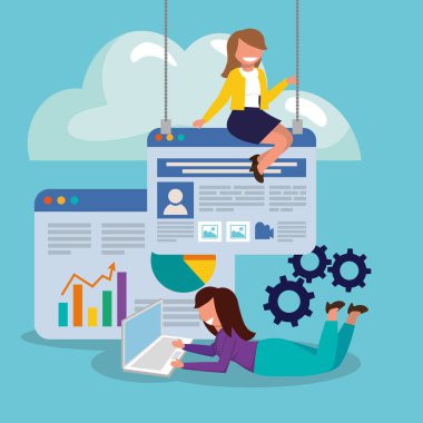 İş istatistikleri tasarımı. vektör illüstrasyon