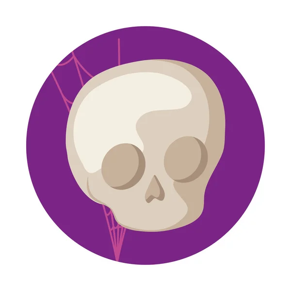 Schedel dode Halloween pictogram ontwerp — Stockvector