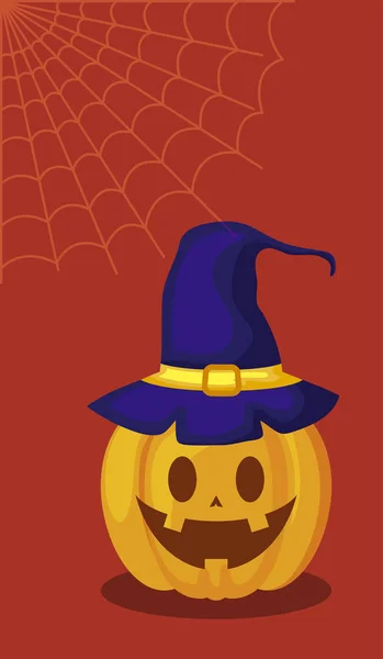 Halloween pumpkin traditional icon design — Stock Vector