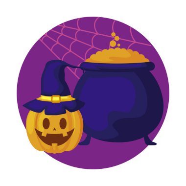 cadılar bayramı tasarım kabak ile kazan