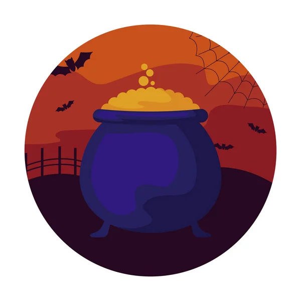 Chaudron de conception icône halloween — Image vectorielle