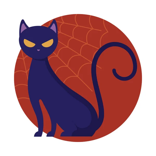 Gato felino animal de halloween — Vector de stock