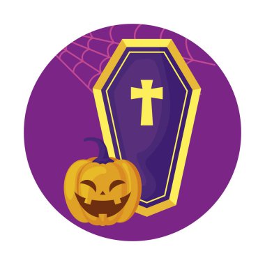 kabak halloween tasarımı ile tabut ürkütücü