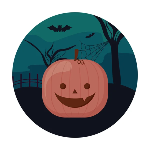 Calabaza de halloween diseño icono tradicional — Vector de stock