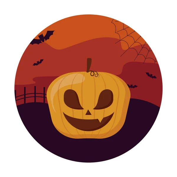 Halloween citrouille conception icône traditionnelle — Image vectorielle
