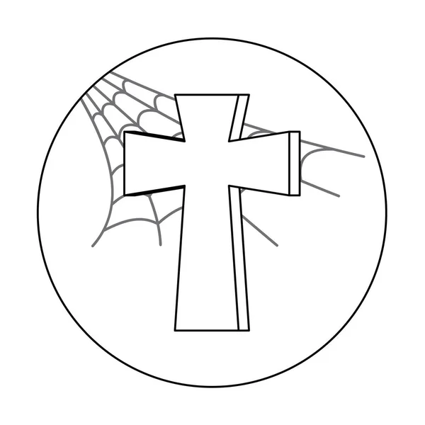 Cross metal decorare pictogramă design — Vector de stoc