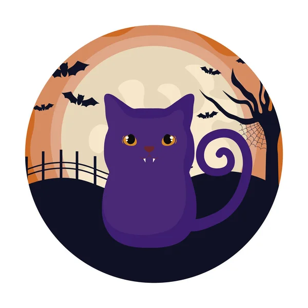 Chat félin d'Halloween — Image vectorielle