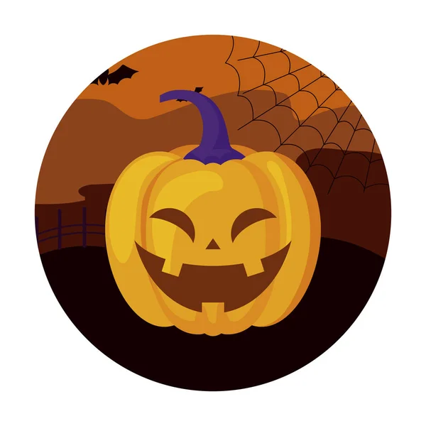 Calabaza de halloween diseño icono tradicional — Vector de stock