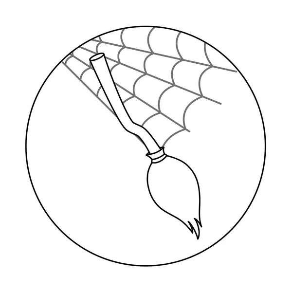Seprű boszorkány Halloween ikon tervezés — Stock Vector