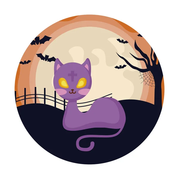 Chat félin d'Halloween — Image vectorielle