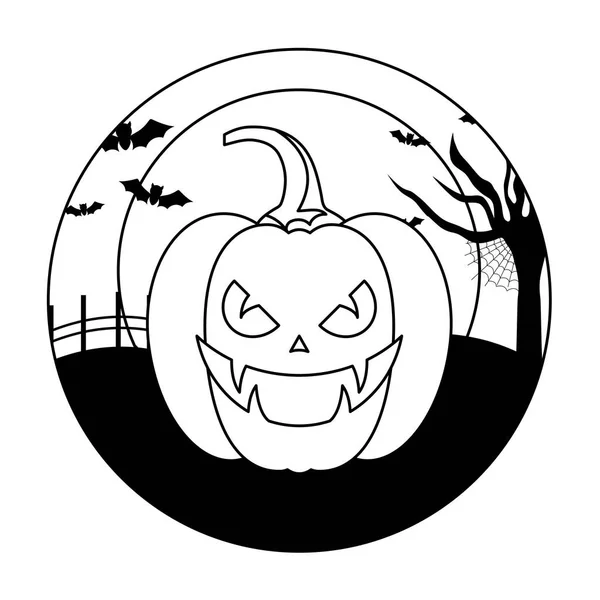 Halloween Preto Branco Vetor Ilustração Com Abóboras Para Colorir Arte  imagem vetorial de alicev1978© 310688906