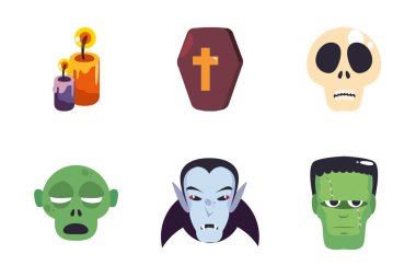 set simgeleri ile paket cadılar bayramı