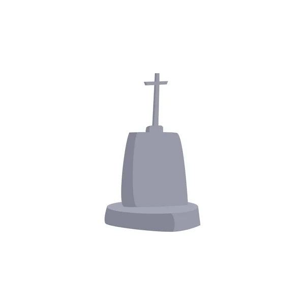 Lápida de cementerio sobre fondo blanco — Vector de stock