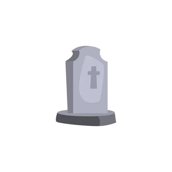 Graveyard tombstone on white background — Stock Vector