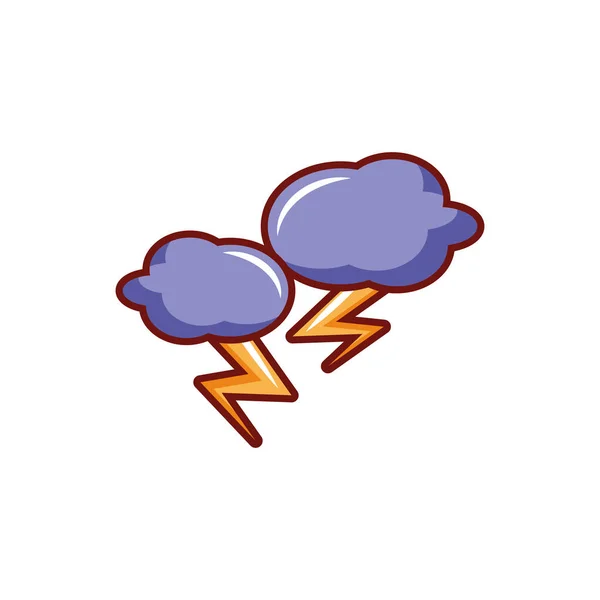 Thunder clouds on white background — Stock Vector