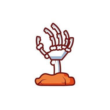 Zombi el beyaz arka planda