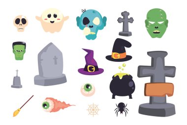 set simgeleri ile paket cadılar bayramı