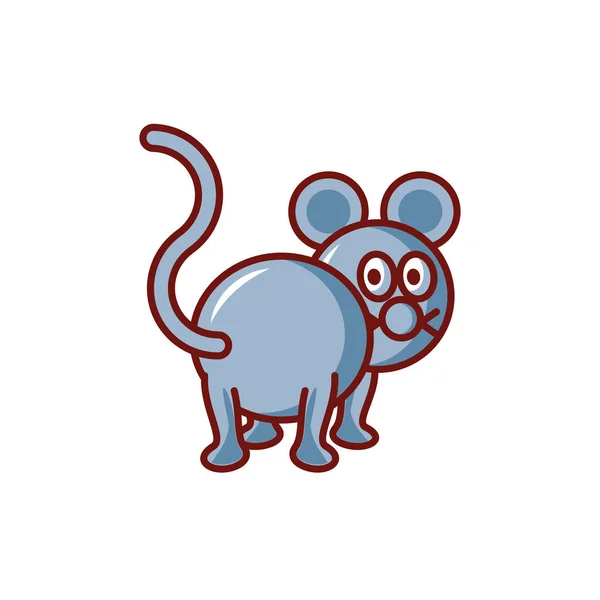 Lindo ratón con fondo blanco — Vector de stock