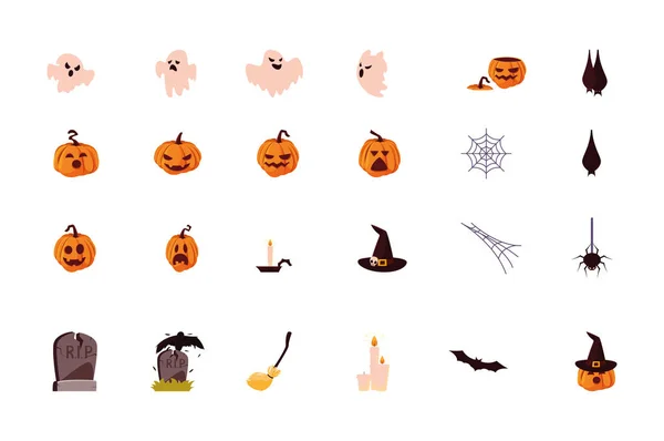 Bundel Halloween met set icons — Stockvector