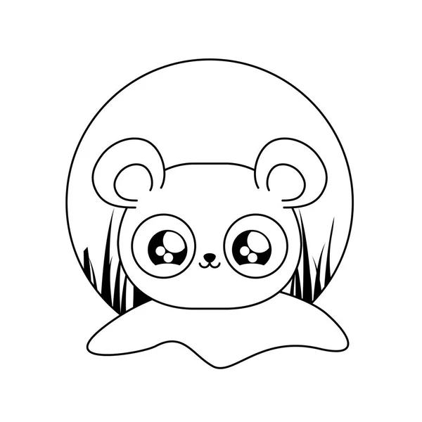 Carino testa di panda orso bambino animale kawaii — Vettoriale Stock
