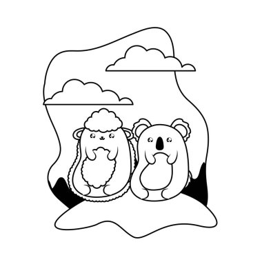 koala bebek hayvanlar kawaii ile sevimli koyun