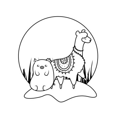 piggy bebek hayvanlar kawaii ile sevimli alpaka