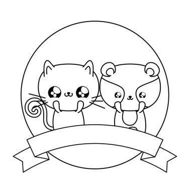 rakun bebek hayvanlar kawaii ile sevimli kedi