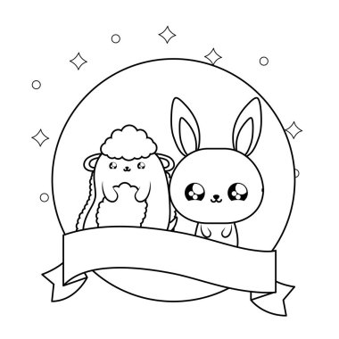 tavşan bebek hayvanlar kawaii ile sevimli koyun
