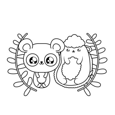 panda ayı bebek hayvanlar kawaii ile sevimli koyun