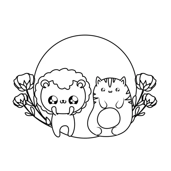 猫の動物の赤ちゃん可愛いとかわいいライオン — ストックベクタ