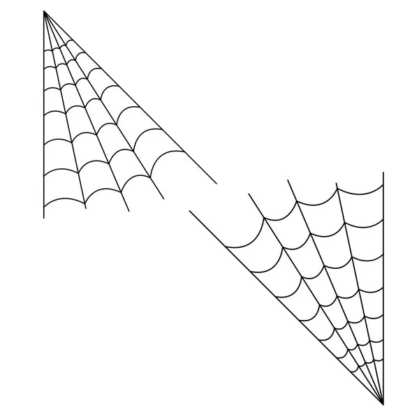 Dibujo de telaraña espeluznante sobre fondo blanco — Archivo Imágenes Vectoriales