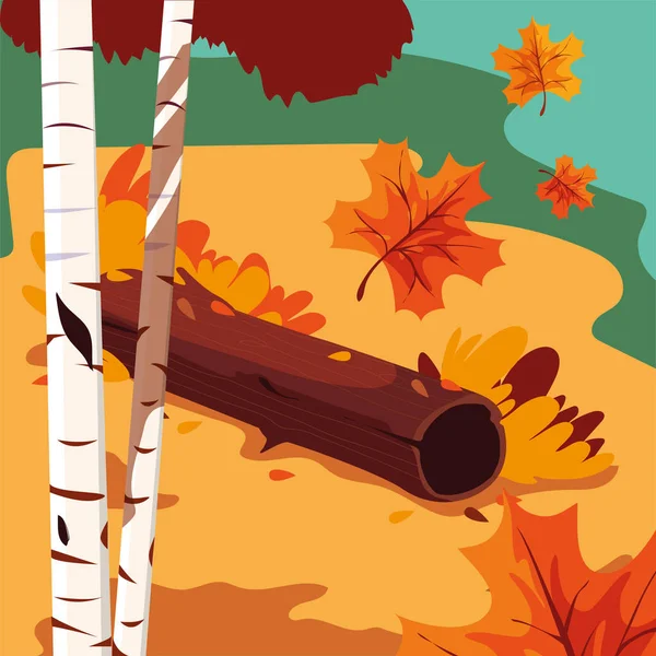 Piękna Jesienna scena z drzewami — Wektor stockowy