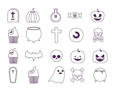 set simgeleri ile paket cadılar bayramı