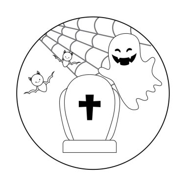 sahne cadılar bayramı mezarlık mezar taşı