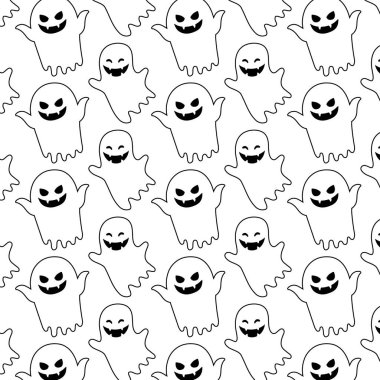 ürkütücü cadılar bayramı hayalet desen