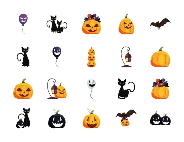 Bundel Halloween met set icons — Stockvector