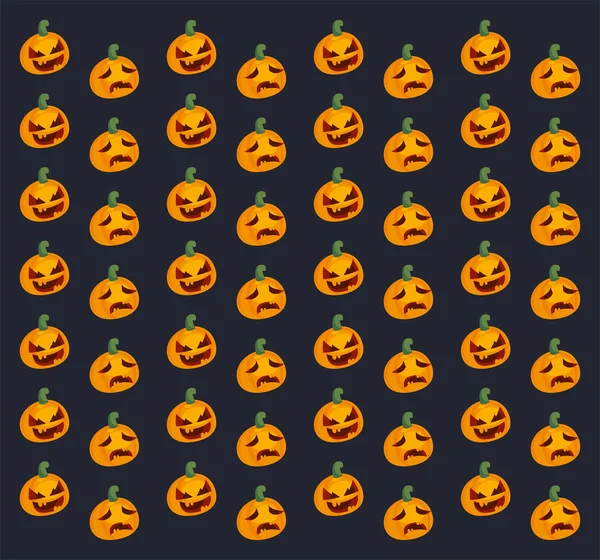 Modèle de citrouille halloween avec visage effrayant — Image vectorielle