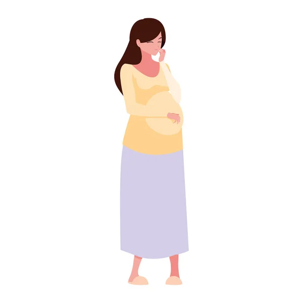 Isolated pregnant woman vector design — Stock Vector